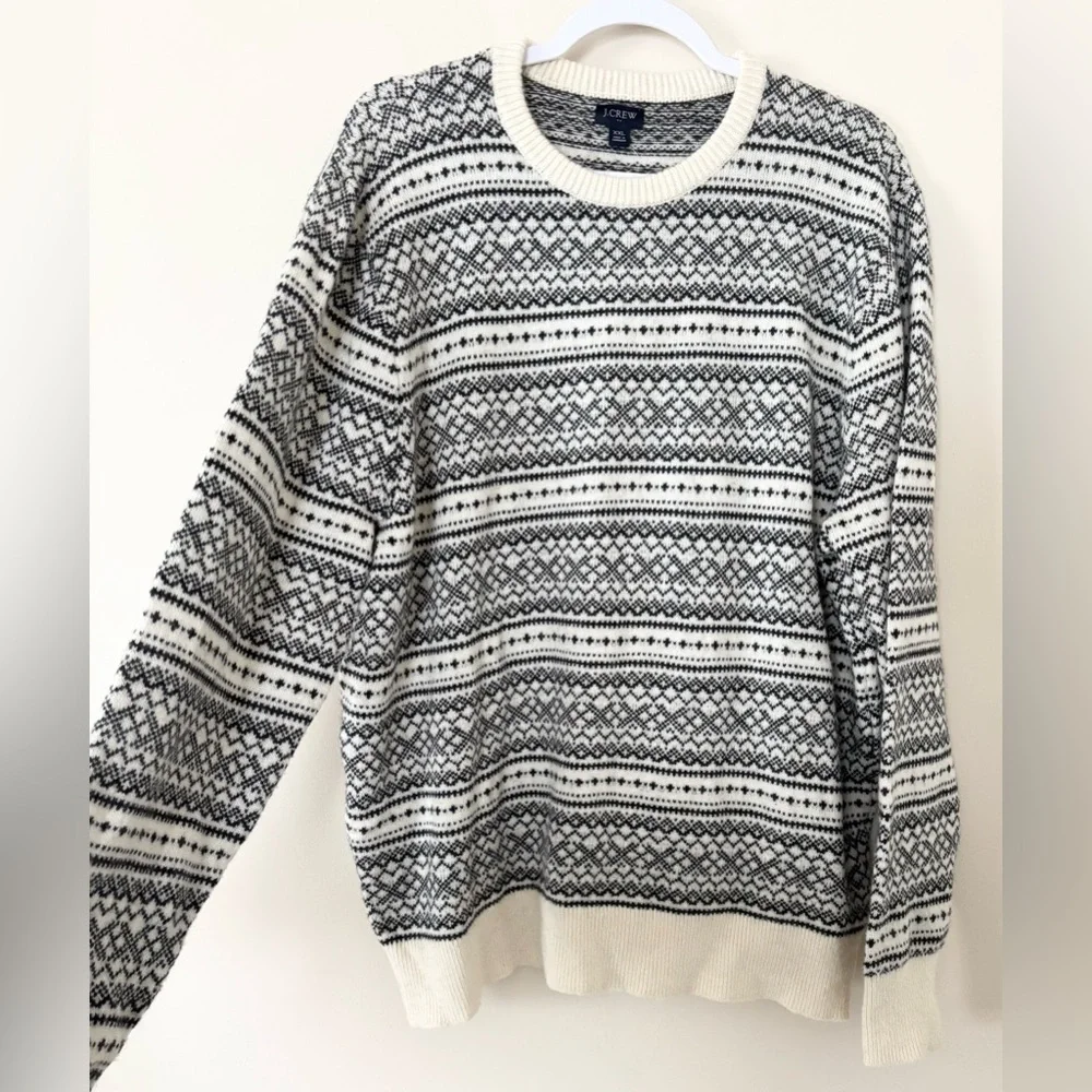 J. Crew Factory Men’s XXL Fair Isle Lambswool Blend Oversized Sweater